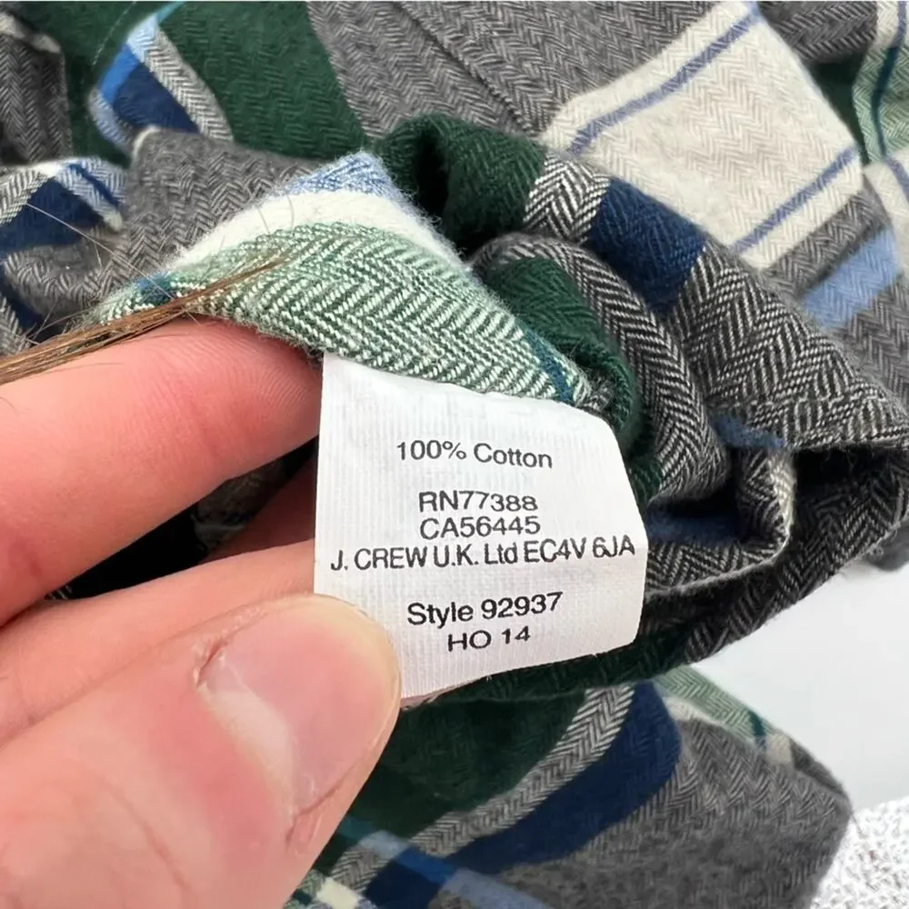 J. Crew Men’s Green Plaid Button Up Shirt